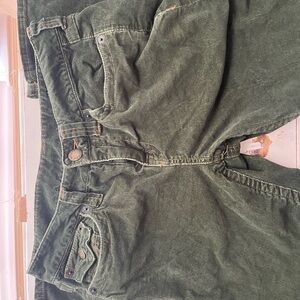Anthropologie Olive Green Corduroy Pants